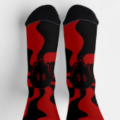 Smile Melt Retro Rot und Schwarz Socken (Oben)