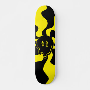 Smile Melt Retro Schwarz-Gelb Skateboard