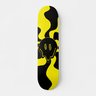 Smile Melt Retro Schwarz-Gelb Skateboard