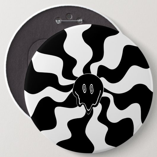 Smile Melt - Schwarz und Weiß Button (Vorne & Hinten)