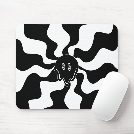 Smile Melt - Schwarz und Weiß Mousepad (Mit Mouse)