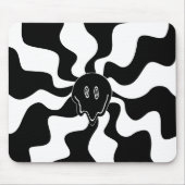 Smile Melt - Schwarz und Weiß Mousepad (Vorne)
