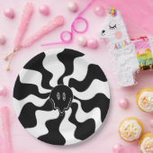 Smile Melt - Schwarz und Weiß Pappteller (Party)