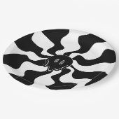 Smile Melt - Schwarz und Weiß Pappteller (Schrägansicht)