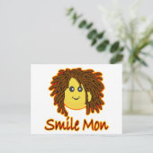 Smile Mon Fire Rasta Face Postkarte (Stehend Vorderseite)