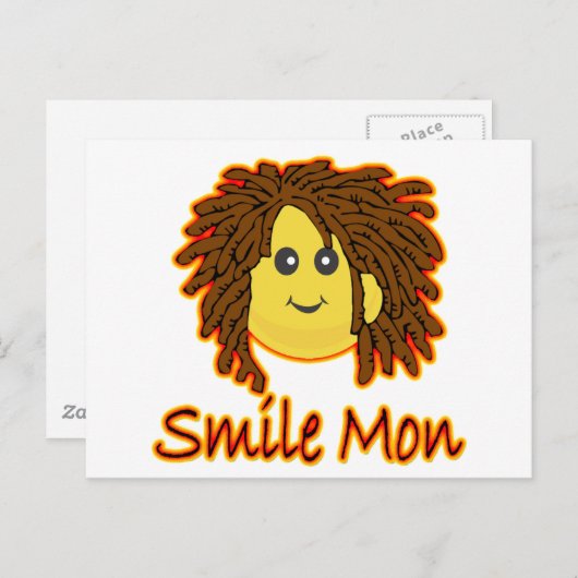 Smile Mon Fire Rasta Face Postkarte (Vorne/Hinten)