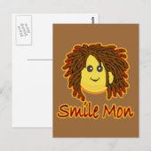 Smile Mon Fire Rasta Face Postkarte (Vorne/Hinten)