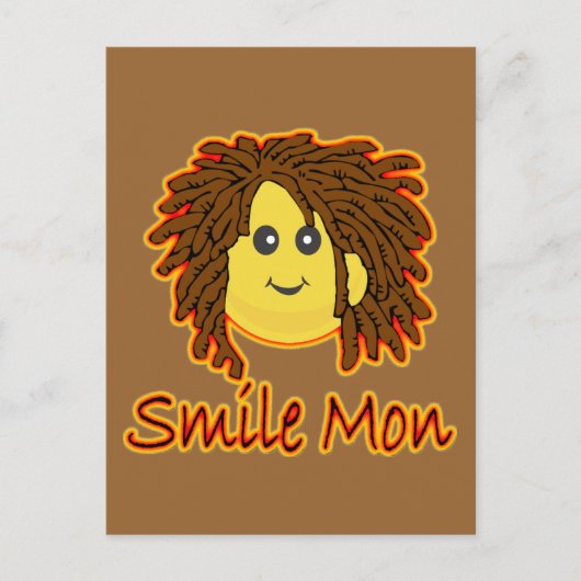 Smile Mon Fire Rasta Face Postkarte (Vorderseite)