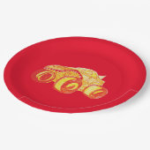 Smile Monster Truck Kundgebung Geburtstagsparty Pappteller (Schrägansicht)