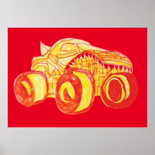 Smile Monster Truck Kundgebung Geburtstagsparty Poster (Vorne)