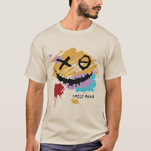 SMILE MOOD Creepy Grinning Abstract Art Shirt (Vorderseite)