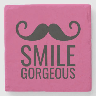 SMILE & Mustache JEGLICHE Untersetzer VON FARBSTON
