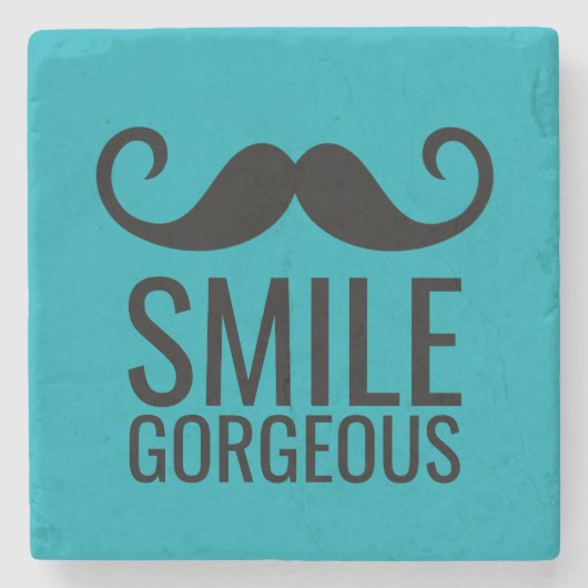 SMILE & Mustache JEGLICHE Untersetzer VON FARBSTON (Vorderseite)