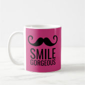SMILE Mustache Kaffee Tasse JEDE Grundfarbe (Links)