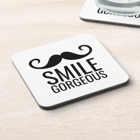 SMILE- & Mustache-Untersetzer Getränkeuntersetzer (Linke Seite)