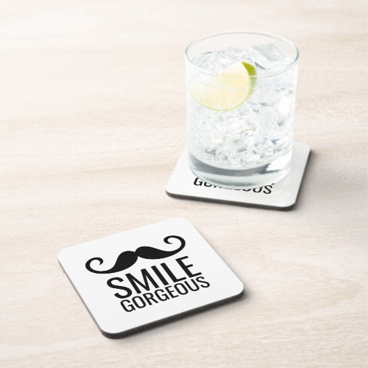 SMILE- & Mustache-Untersetzer Getränkeuntersetzer (Rechte Seite)