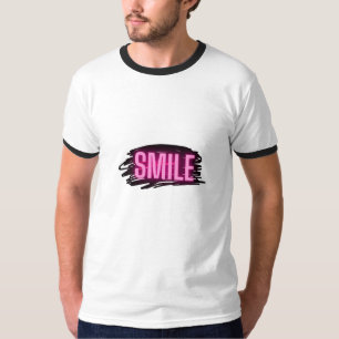 Smile Neon Text Herren Ring T-Shirt