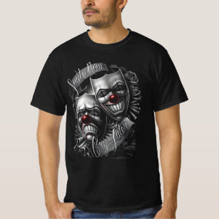 Smile Now Cry Spater Drama Maske Lowrider Chicano  T-Shirt