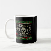 Smile Or You're Doing It Wrong Skeleton Skull Holi Kaffeetasse (Links)