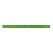 Smile Pattern Green Ribbon Satinband (Vorderseite)