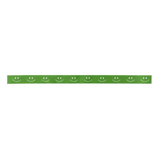 Smile Pattern Green Ribbon Satinband (Vorderseite)
