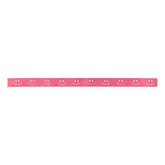 Smile Pattern rosa Ribbon Satinband (Vorderseite)