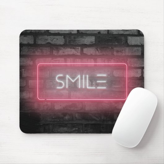 SMILE Pink Neon signieren Maus Pad Mousepad (Mit Mouse)