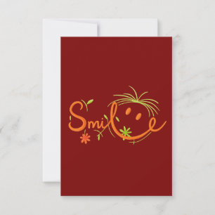 Smile Pinsel Stil Linienkunst   Dankeskarten 8,9cm Dankeskarte