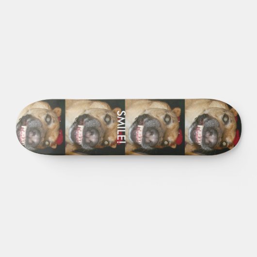 Smile Psycho German Shepherd Dog Funny Face Skateboard (Horizontal)