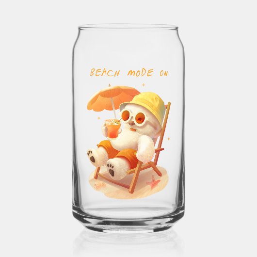 Smile Pup: Beach Mode On Smiling Bichon Frise Dosenglas (Rückseite)