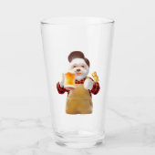Smile Pup: Cheers! Happy Bichon Frise Beer Art Glas (Vorderseite)
