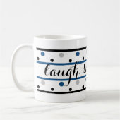 Smile Quote Blue Silver Black Polka Dots Kaffeetasse (Links)