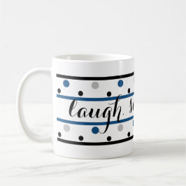 Smile Quote Blue Silver Black Polka Dots Kaffeetasse