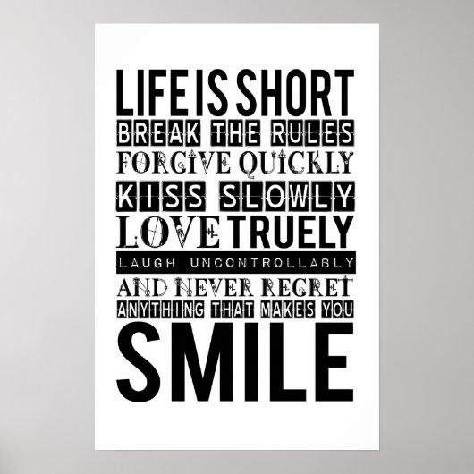 Smile Quotes Typography Poster (Vorne)