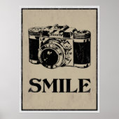 Smile: Retro Camera Art Poster (Vorne)
