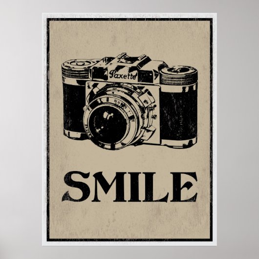 Smile: Retro Camera Art Poster (Vorne)