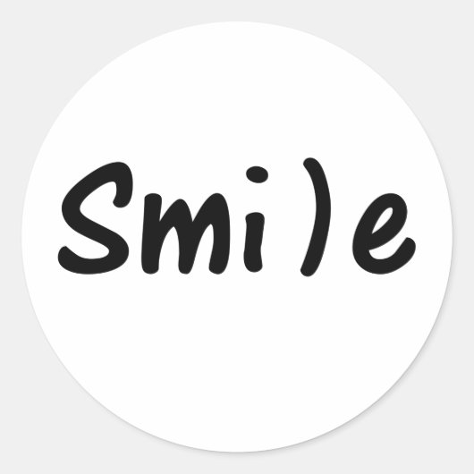 Smile Smile Happy Word Bild Runder Aufkleber (Vorderseite)