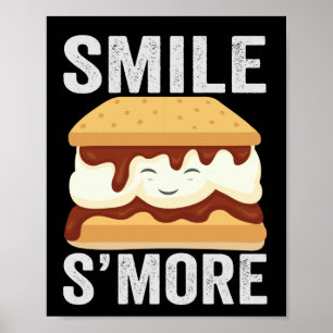 Smile S'more Funny Outdoor Camping Liebhaber Gesch Poster