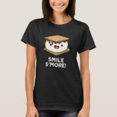 Smile Smore Funny Sweet Food Pun Dark BG T-Shirt (Vorderseite)
