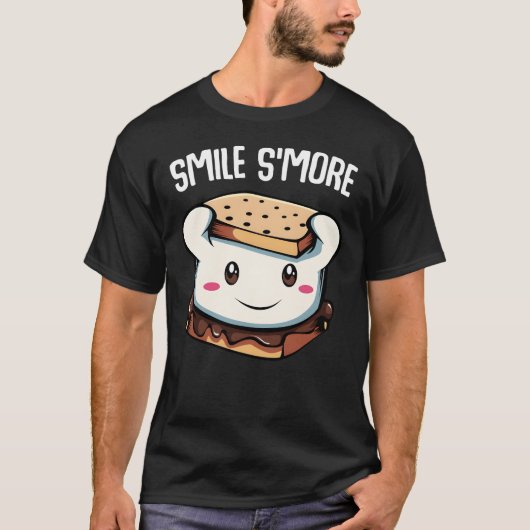 Smile Some More Cute Smores Camping Bonfire Marshm T-Shirt (Vorderseite)
