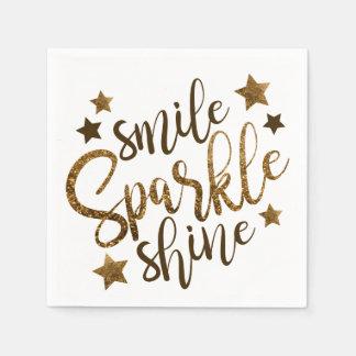 Smile Sparkle Shine Affirmations Serviette
