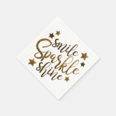 Smile Sparkle Shine Affirmations Serviette (Ecke)