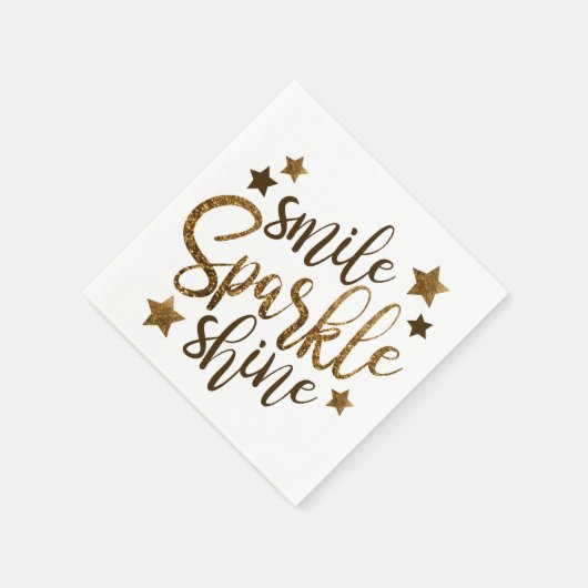Smile Sparkle Shine Affirmations Serviette (Ecke)