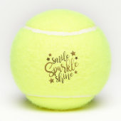 Smile Sparkle Shine Black Gold Custom Tennisbälle (Rückseite)
