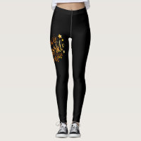 Smile Sparkle Shine Black Gold Ladys Leggings
