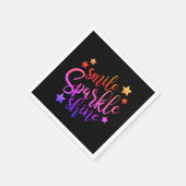 Smile Sparkle Shine Black Mehrfarbig Serviette (Ecke)