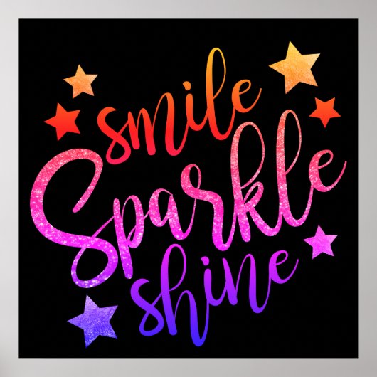 Smile Sparkle Shine Black Multi Poster (Vorne)