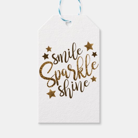 Smile Sparkle Shine Geschenkanhänger (Vorderseite)