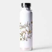 Smile Sparkle Shine Gold Glitzer Motivierend Wind Trinkflasche (Links)
