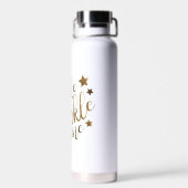 Smile Sparkle Shine Gold Glitzer Motivierend Wind Trinkflasche (Rückseite)